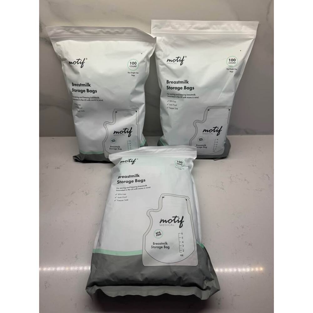 Motif 8oz 100 count Breastmilk Freezer Storage Bags - lot of 3
